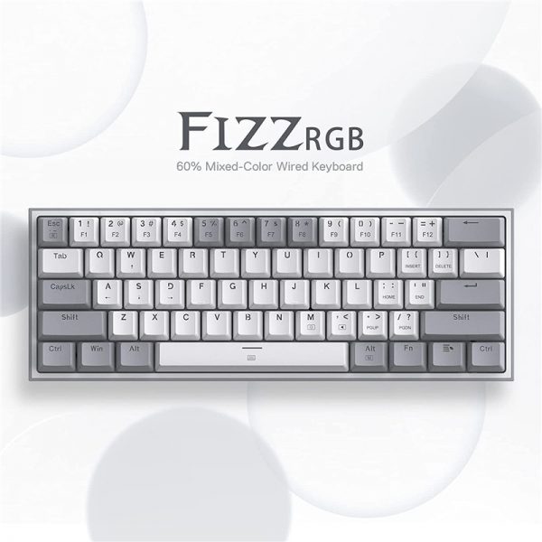 Redragon K617 Fizz 60 Wired RGB Gaming Keyboard 61 Keys Compact Mechanical Keyboard Linear Red Switch 3 - 60 Keyboard