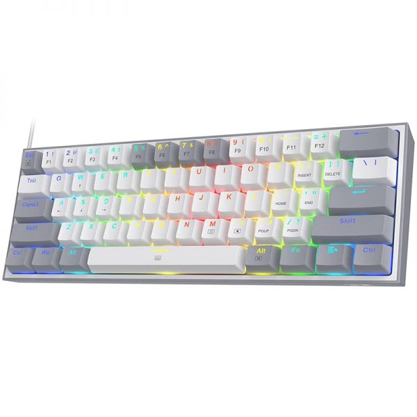 Redragon K617 Fizz 60 Wired RGB Gaming Keyboard 61 Keys Compact Mechanical Keyboard Linear Red Switch - 60 Keyboard